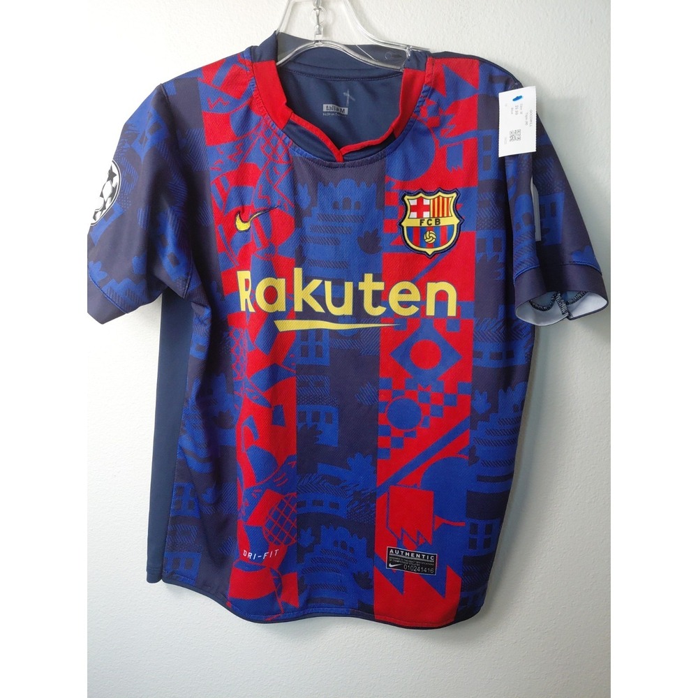 Authentic BARCELONA 2021/2022‎ THIRD UCL FOOTBALL SHIRT JERSEY NIKE Size Medium